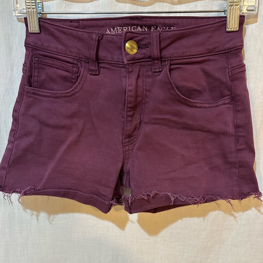 American Eagle Outfitters Purple Jean Shorts Mid-Rise